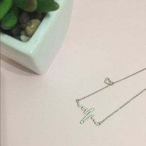 Heartbeat Silver Charm Necklace